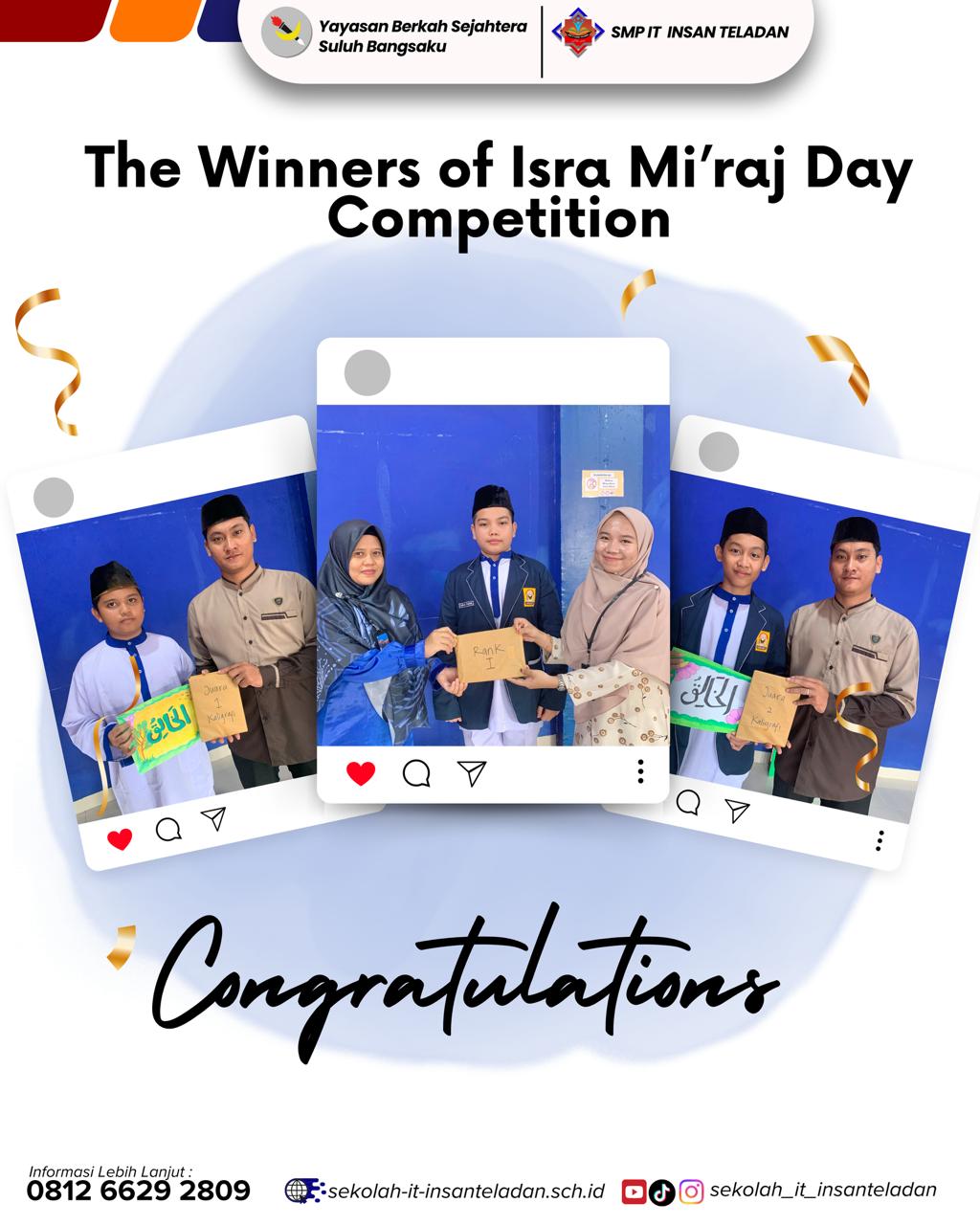 The winners of isra mi’raj day competition