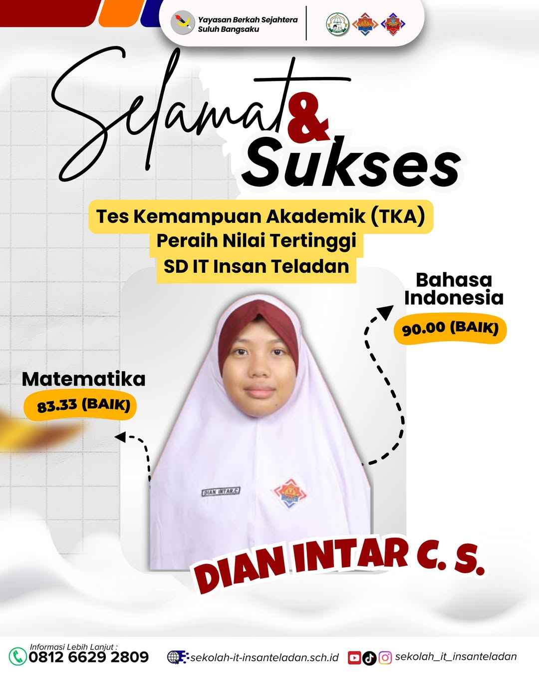 SELAMAT! PERAIH NILAI TERTINGGI TKA