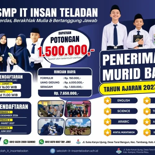 SPMB SMP IT INSAN TELADAN RESMI DIBUKA!
