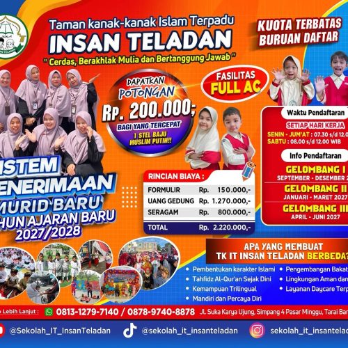 SPMB TK IT INSAN TELADAN RESMI DIBUKA!